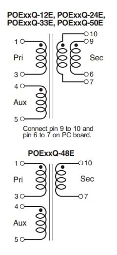 Schaltplan - Coilcraft Hochleistungs-Sperrwandler für PoE